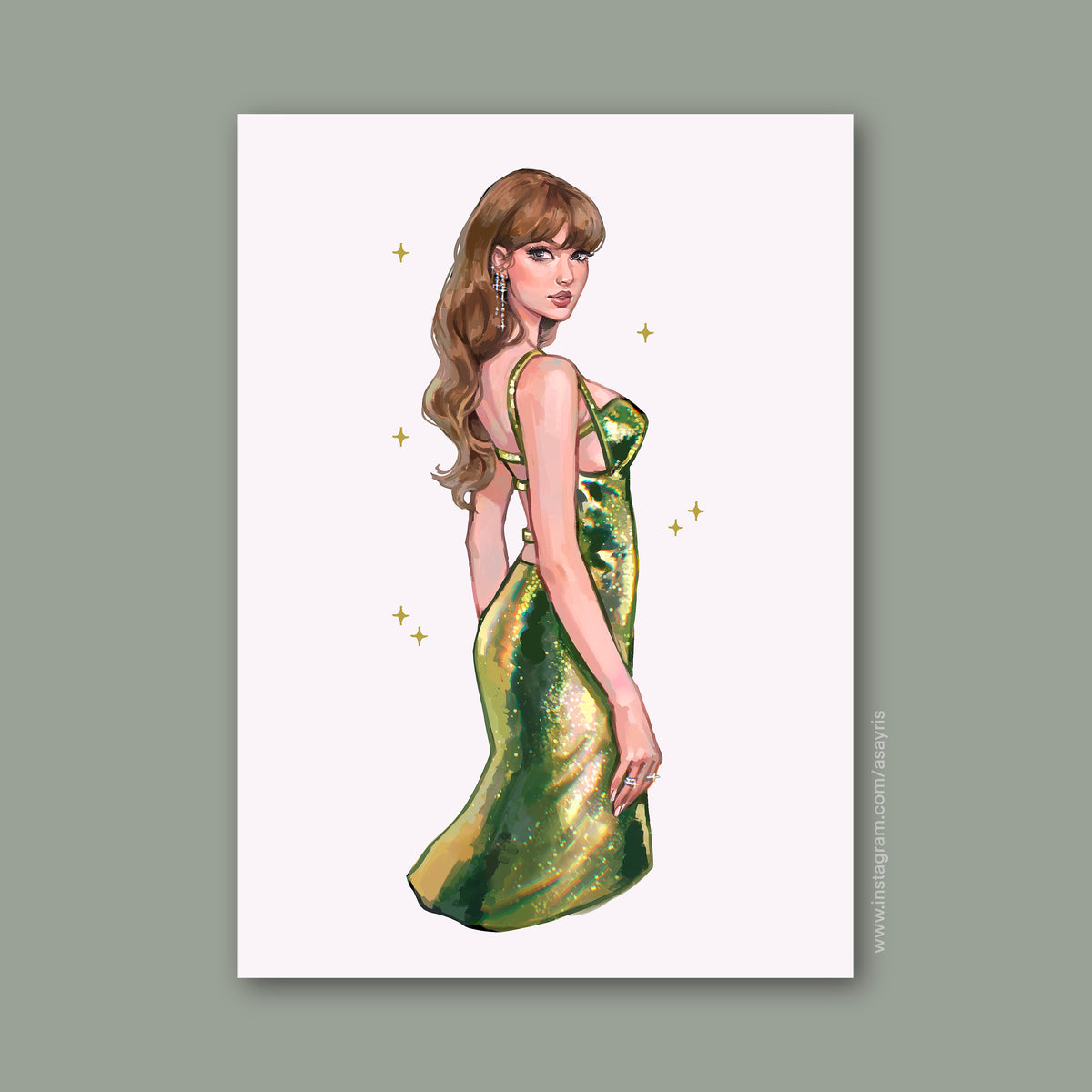Taylor Swift - Golden Globes 2024 (Art Print)