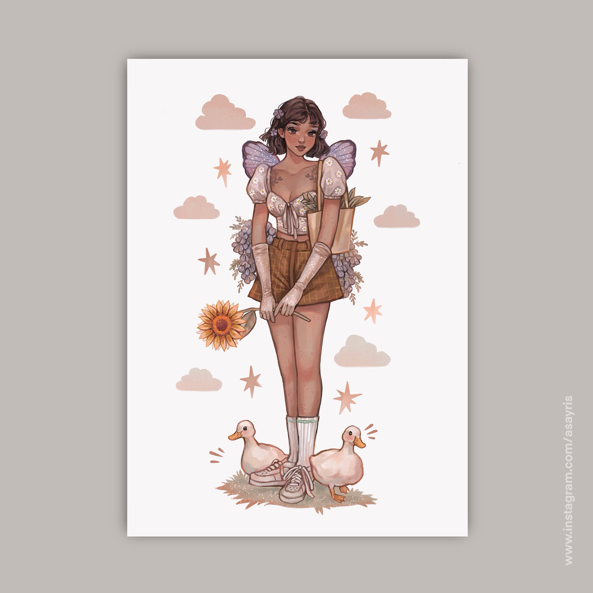 The fairy and the geese (Art Print)