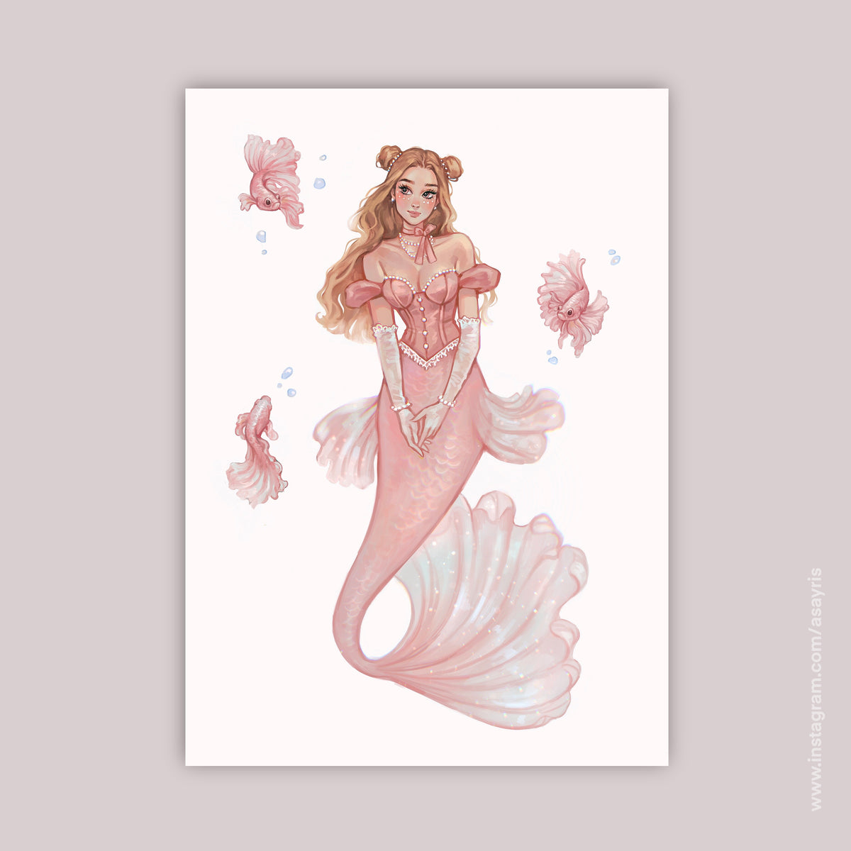 Pink Mermaid (Art Print)